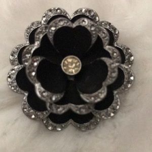 Vintage Czecho signed Pansy Flower Brooch